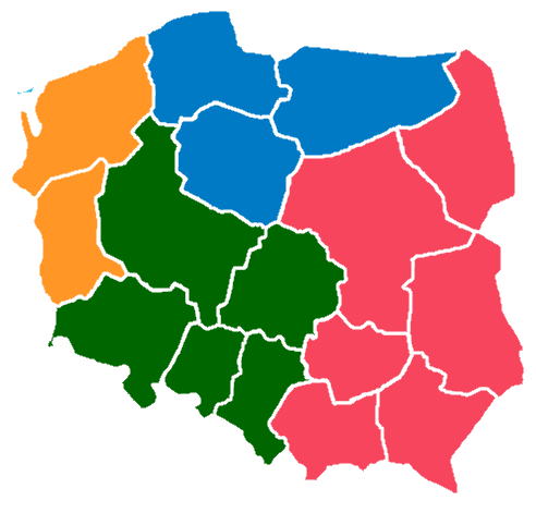 Mapa Polski - przedstawiciele